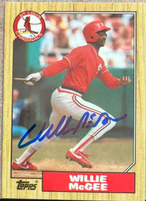 Willie McGee Signed 1987 Topps Tiffany Baseball Card - St Louis Cardinals