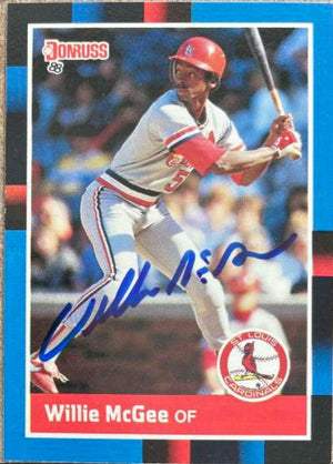 Willie McGee Signed 1988 Donruss Baseball Card - St Louis Cardinals