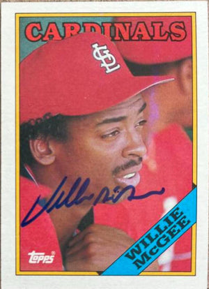 Willie McGee Signed 1988 Topps Baseball Card - St Louis Cardinals
