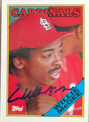 Willie McGee Signed 1988 Topps Tiffany Baseball Card - St Louis Cardinals