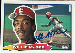 Willie McGee Signed 1988 Topps Big Baseball Card - St Louis Cardinals