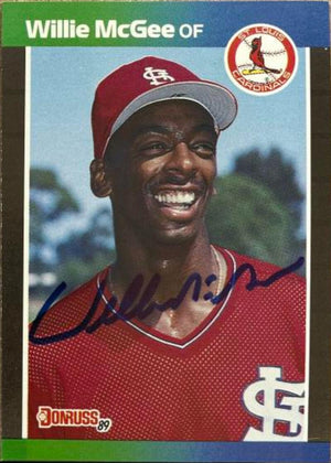 Willie McGee Signed 1989 Donruss Baseball Card - St Louis Cardinals