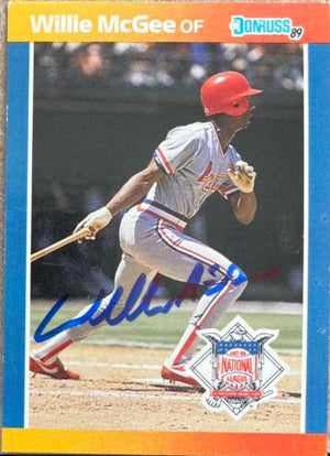 Willie McGee Signed 1989 Donruss All-Stars Baseball Card - St Louis Cardinals