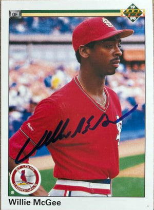 Willie McGee Signed 1990 Upper Deck Baseball Card - St Louis Cardinals