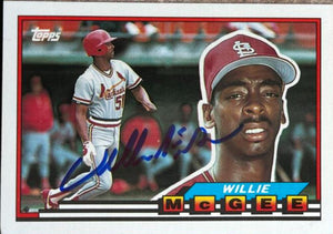 Willie McGee Signed 1989 Topps Big Baseball Card - St Louis Cardinals