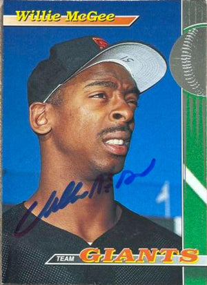 Willie McGee Signed 1993 Stadium Club Team Baseball Card - San Francisco Giants