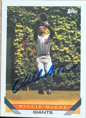 Willie McGee Signed 1993 Topps Baseball Card - San Francisco Giants