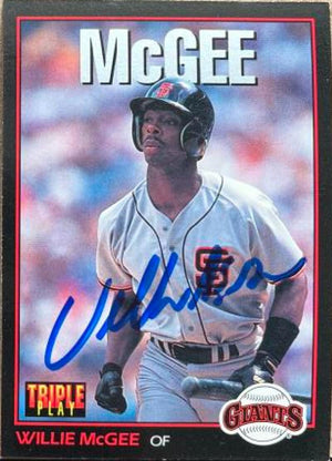 Willie McGee Signed 1993 Triple Play Baseball Card - San Francisco Giants