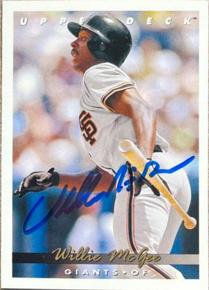 Willie McGee Signed 1993 Upper Deck Baseball Card - San Francisco Giants