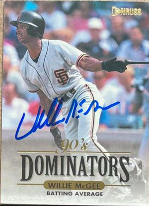 Willie McGee Signed 1994 Donruss Dominators Baseball Card - San Francisco Giants