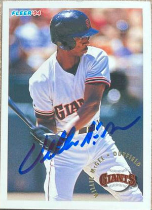 Willie McGee Signed 1994 Fleer Baseball Card - San Francisco Giants