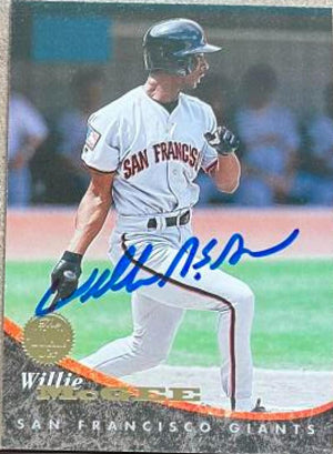 Willie McGee Signed 1994 Leaf Baseball Card - San Francisco Giants