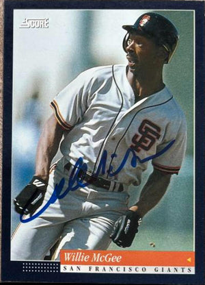 Willie McGee Signed 1994 Score Baseball Card - San Francisco Giants