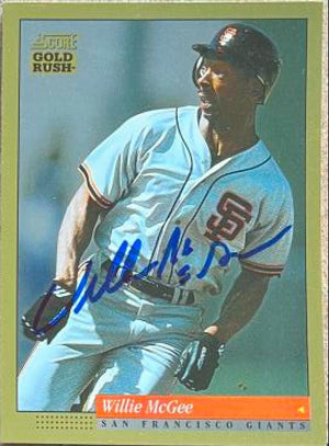 Willie McGee Signed 1994 Score Gold Rush Baseball Card - San Francisco Giants