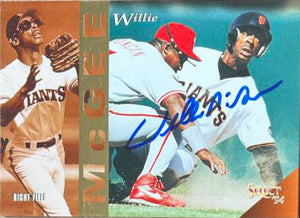 Willie McGee Signed 1994 Score Select Baseball Card - San Francisco Giants