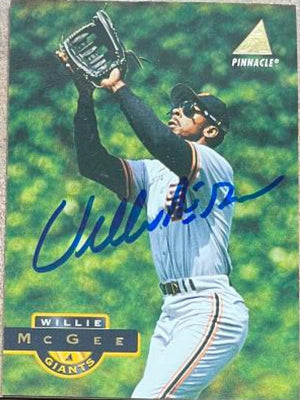 Willie McGee Signed 1994 Pinnacle Baseball Card - San Francisco Giants