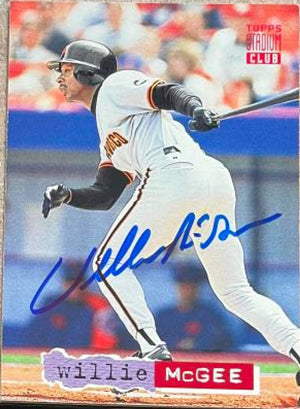 Willie McGee Signed 1994 Stadium Club Baseball Card - San Francisco Giants