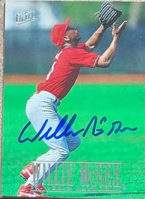 Willie McGee Signed 1996 Fleer Ultra Baseball Card - St Louis Cardinals
