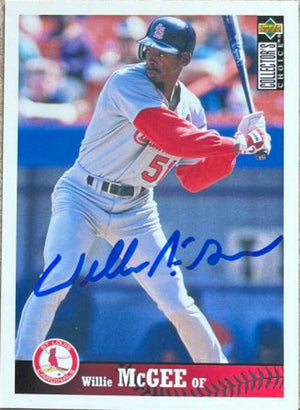 Willie McGee Signed 1996 Collector's Choice Baseball Card - St Louis Cardinals