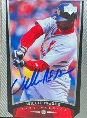 Willie McGee Signed 1999 Upper Deck Baseball Card - St Louis Cardinals