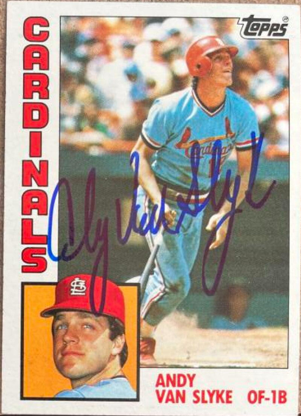 Andy Van Slyke Signed 1984 Topps Baseball Card - St Louis Cardinals