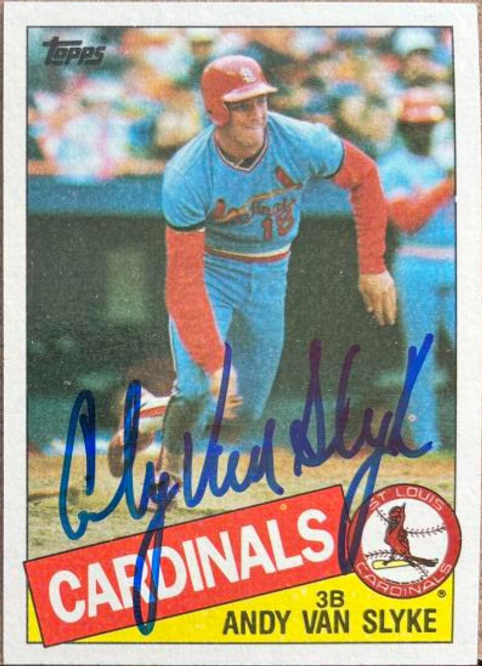 Andy Van Slyke Signed 1985 Topps Baseball Card - St Louis Cardinals
