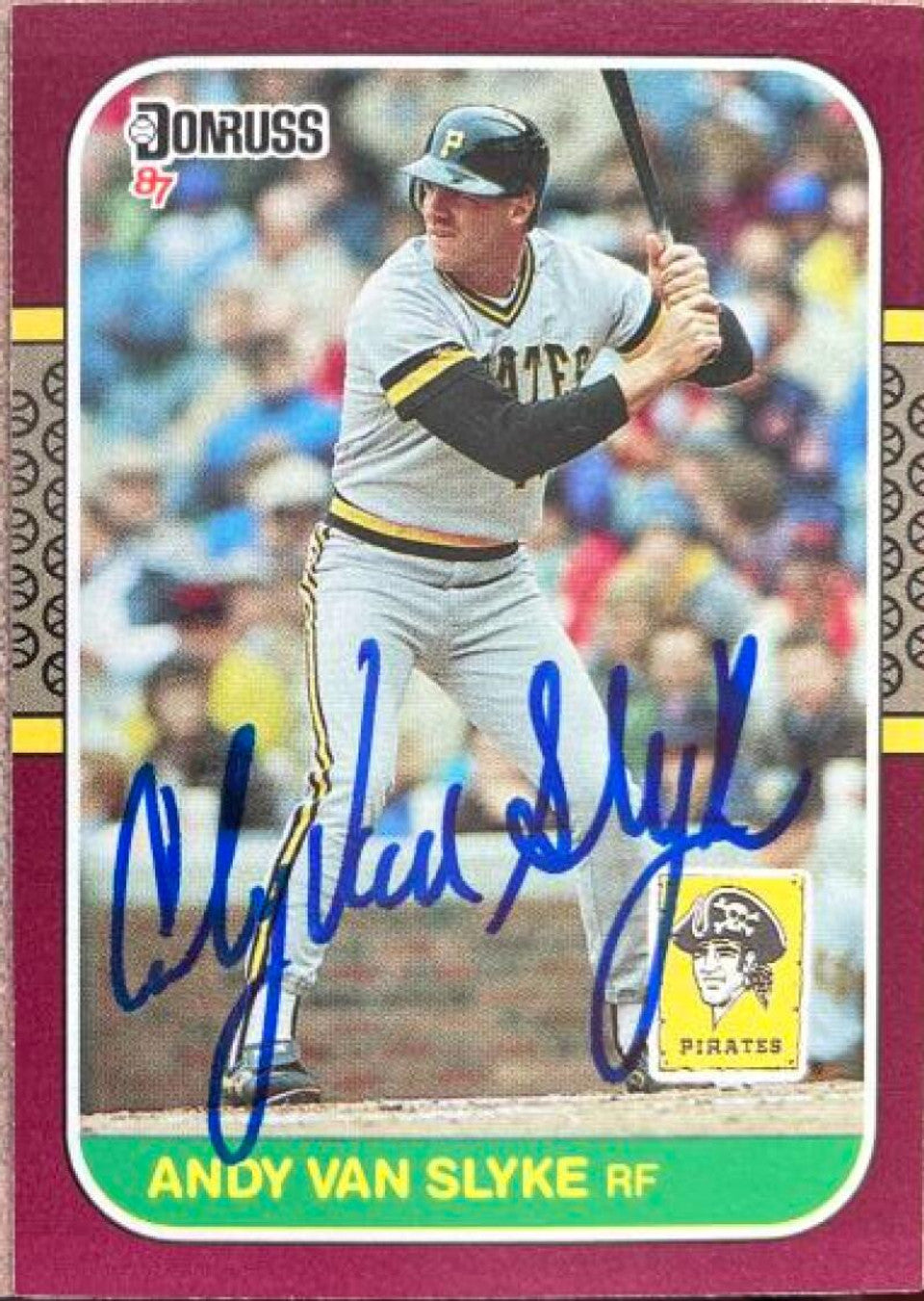 Andy Van Slyke Signed 1987 Donruss Opening Day Baseball Card - Pittsburgh Pirates
