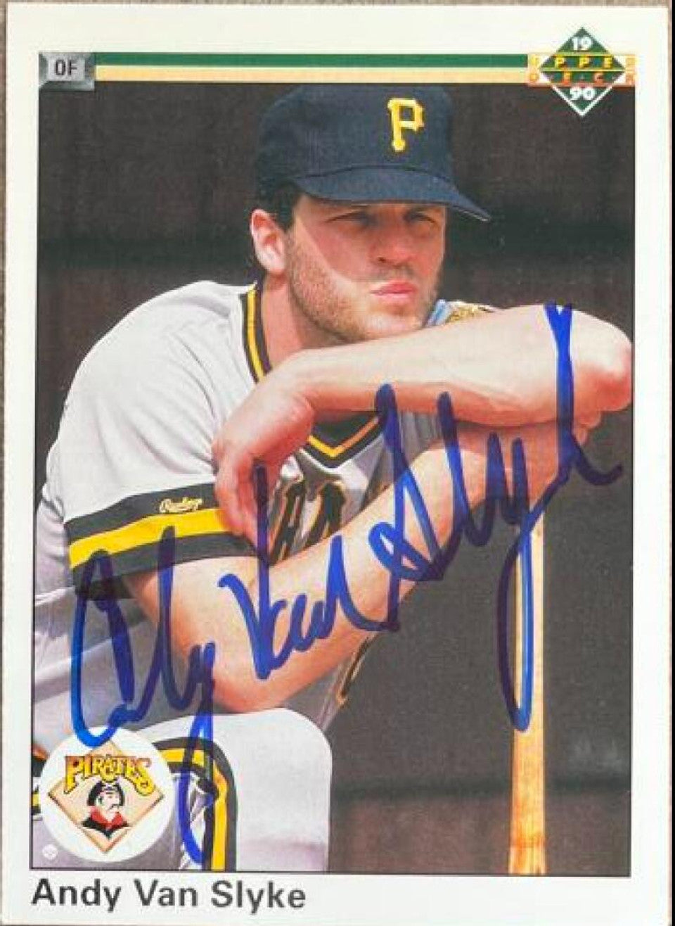 Andy Van Slyke Signed 1990 Upper Deck Baseball Card - Pittsburgh Pirates