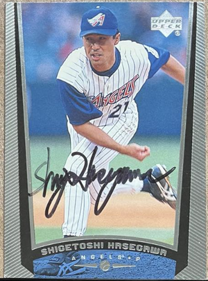 Shigetoshi Hasegawa Signed 1999 Upper Deck Baseball Card - Anaheim Angels