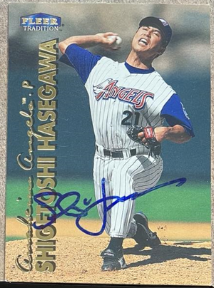 Shigetoshi Hasegawa Signed 1999 Fleer Tradition Baseball Card - Anaheim Angels