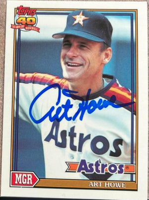 Art Howe Signed 1991 Topps Tiffany Baseball Card - Houston Astros - PastPros
