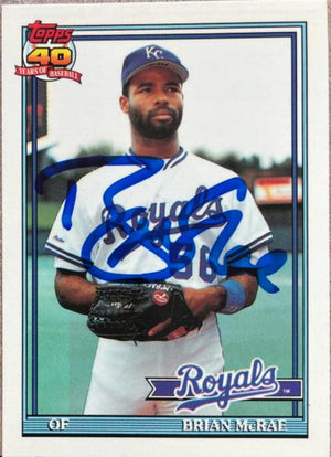 Brian McRae Signed 1991 Topps Tiffany Baseball Card - Kansas City Royals - PastPros
