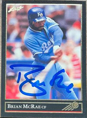 Brian McRae Signed 1992 Leaf Black Gold Baseball Card - Kansas City Royals - PastPros