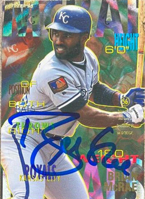 Brian McRae Signed 1995 Fleer Baseball Card - Kansas City Royals - PastPros