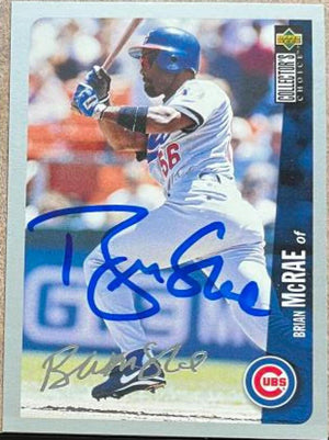 Brian McRae Signed 1996 Collector's Choice Silver Signature Baseball Card - Chicago Cubs - PastPros