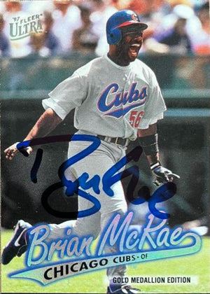 Brian McRae Signed 1997 Fleer Ultra Gold Medallion Baseball Card - Chicago Cubs - PastPros