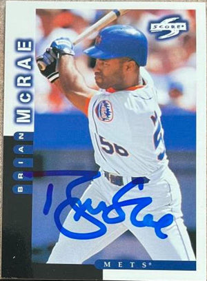 Brian McRae Signed 1998 Score Baseball Card - New York Mets - PastPros