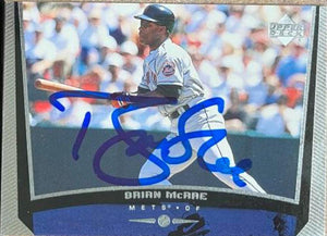Brian McRae Signed 1999 Upper Deck Baseball Card - New York Mets - PastPros