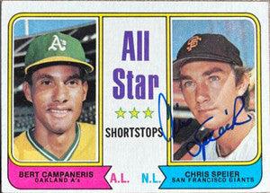 Chris Speier Signed 1974 Topps Baseball Card - San Francisco Giants #335 - PastPros