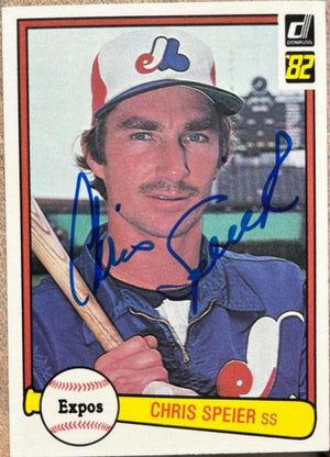 Chris Speier Signed 1982 Donruss Baseball Card - Montreal Expos - PastPros