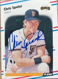 Chris Speier Signed 1988 Fleer Baseball Card - San Francisco Giants - PastPros