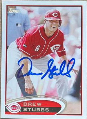 Drew Stubbs Signed 2012 Topps Baseball Card - Cincinnati Reds - PastPros