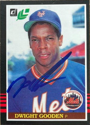 Dwight Gooden Signed 1985 Leaf Baseball Card - New York Mets - PastPros