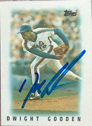 Dwight Gooden Signed 1986 Topps Major League Leaders Mini Baseball Card - New York Mets - PastPros