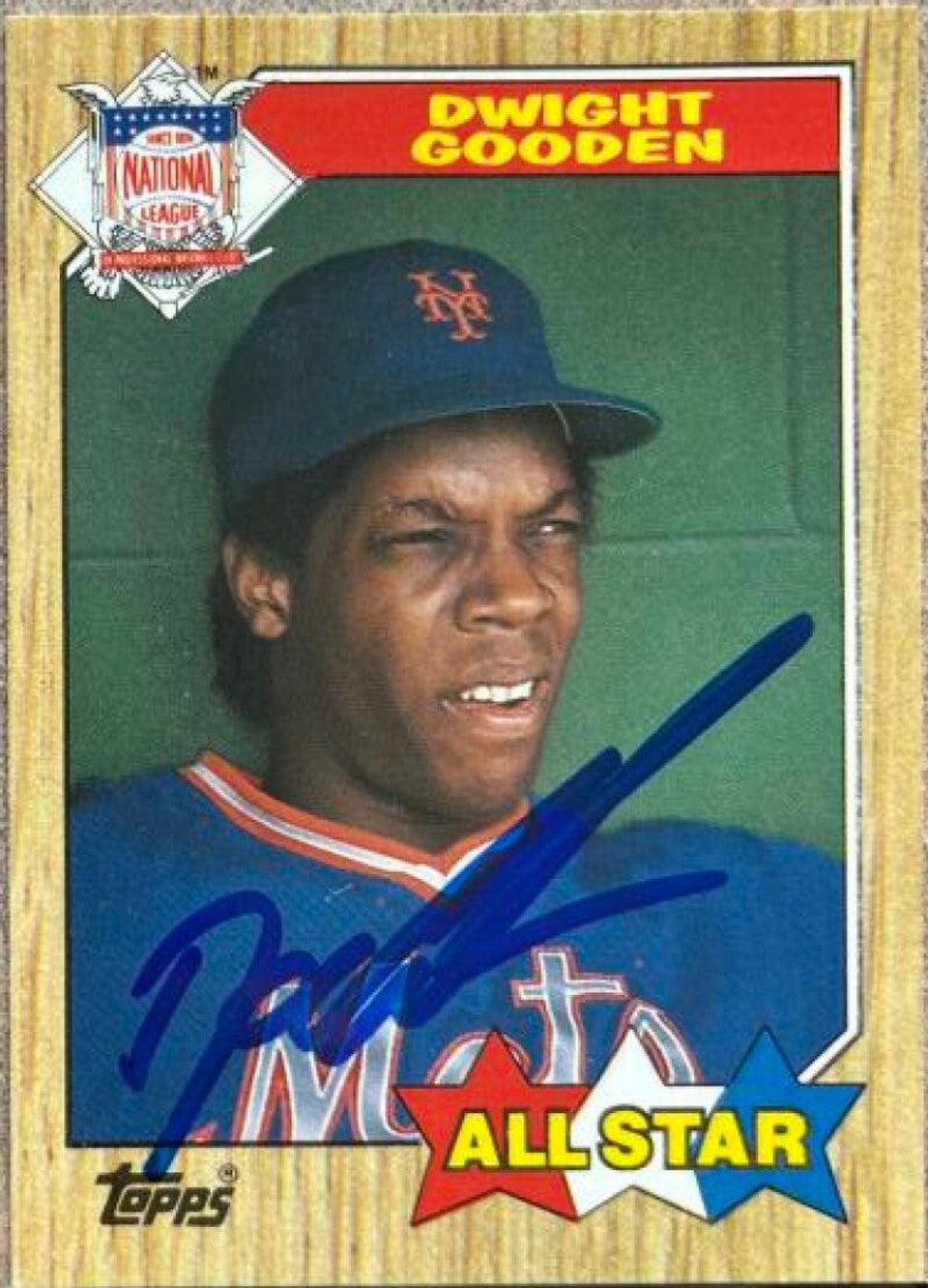 Dwight Gooden Signed 1987 Topps Tiffany All Star Baseball Card New York Mets 603