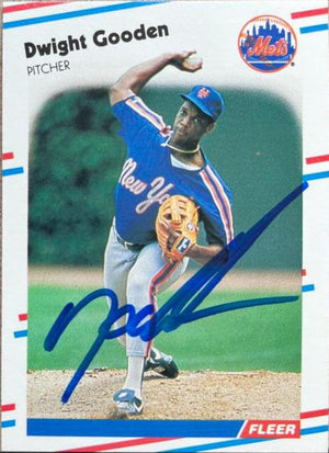 Dwight Gooden Signed 1988 Fleer Baseball Card - New York Mets - PastPros