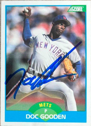 Dwight Gooden Signed 1989 Score Baseball Card - New York Mets - PastPros