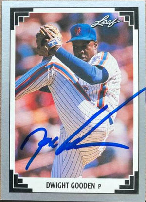 Dwight Gooden Signed 1991 Leaf Baseball Card - New York Mets - PastPros