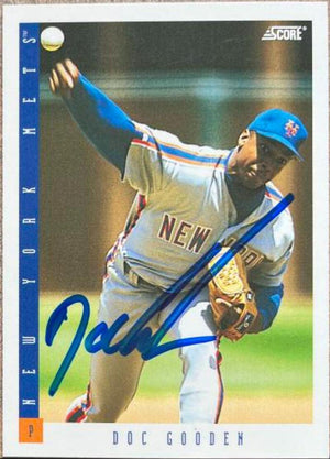 Dwight Gooden Signed 1993 Score Baseball Card - New York Mets - PastPros
