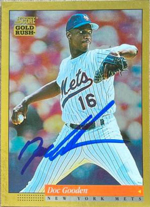 Dwight Gooden Signed 1994 Score Gold Rush Baseball Card - New York Mets - PastPros